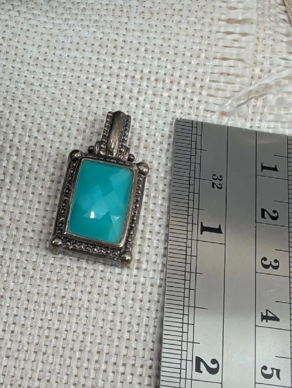 Whitney Kelly WK 925 Sterling Silver Turquoise Doublet Pendant Estate - Picture 5 of 17
